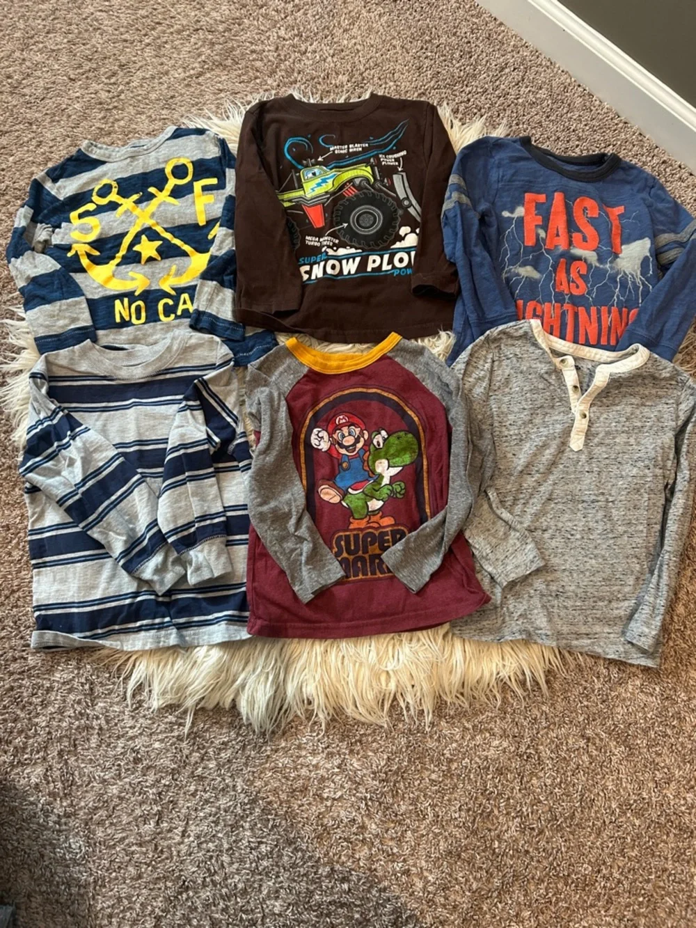4T/ 4/5 Boys Long-Sleeve tee lot - set of 6